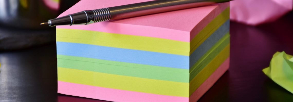 Stack of sticky notes.